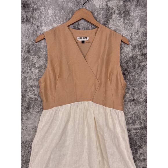 Ciao Lucia Dress XS Womens Silk Linen Combo Sleeveless Midi - Picture 2 of 7